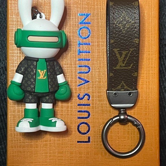 Designer BoxerBunny Keychain w matching leather Monogram Band and Box. - Picture 1 of 5